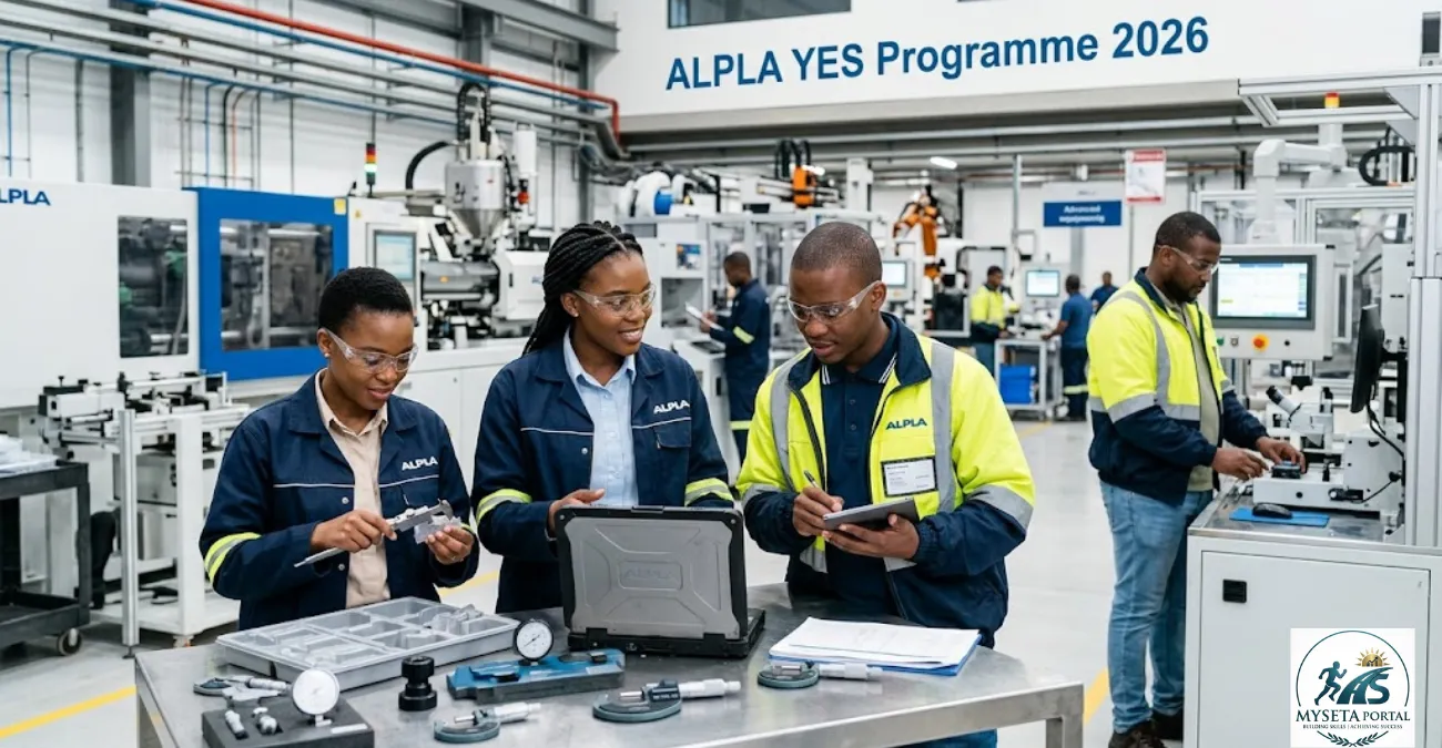 Young South African youth gaining workplace experience in a modern manufacturing environment under YES Programme.