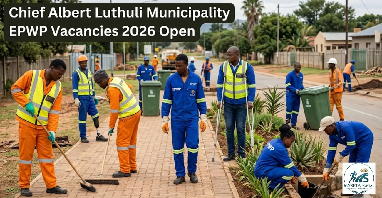 Young South African EPWP workers participating in municipal infrastructure and beautification work in Mpumalanga