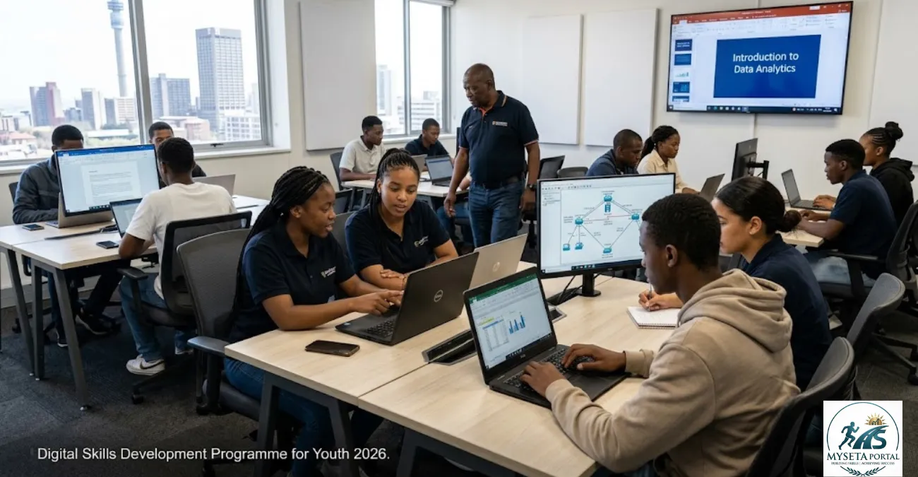 Young South African youth learning digital skills through the Sci-Bono and GDSD Digital Skills Development Programme