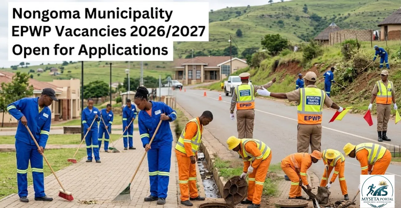 Young South African EPWP workers participating in Nongoma Municipality community work programme in KwaZulu-Natal