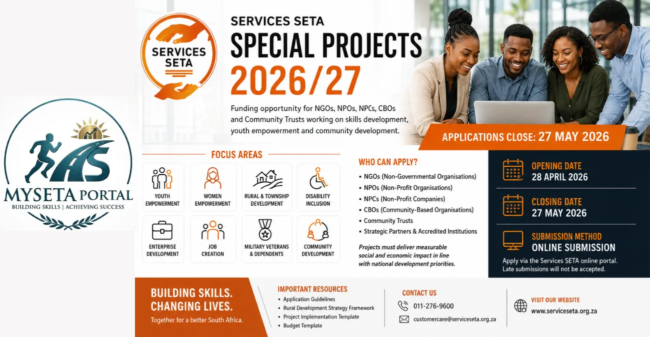 Services SETA Special Projects 2026/27: Funding Opportunity for NGOs, NPOs and Community Organisations