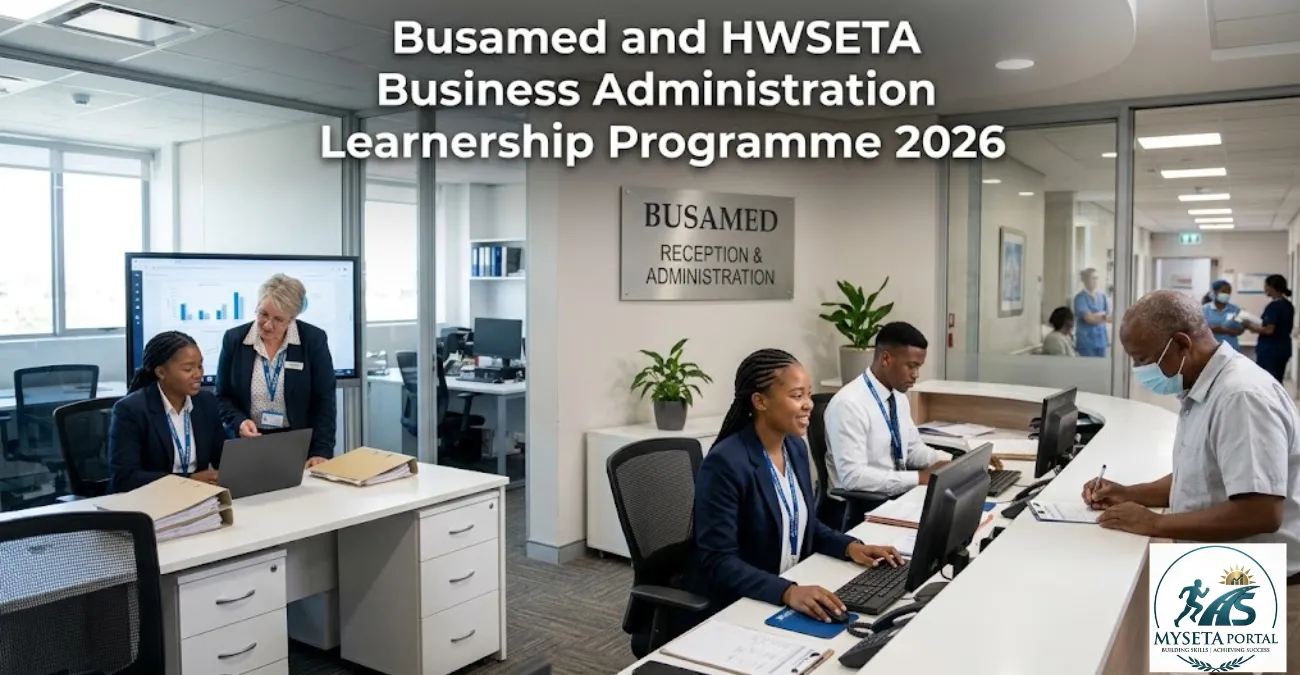 Young South African business administration graduates gaining workplace experience in a private hospital environment.