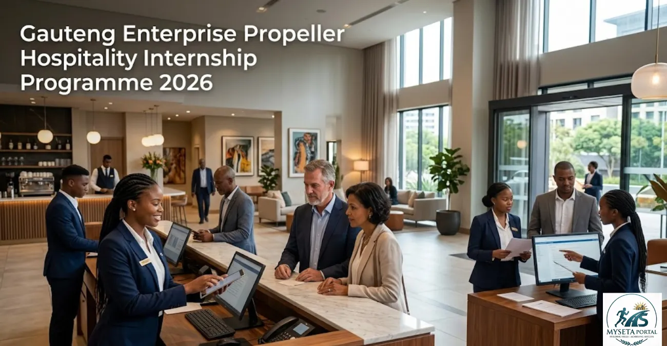 Young South African hospitality graduates gaining workplace experience in a professional hotel environment.
