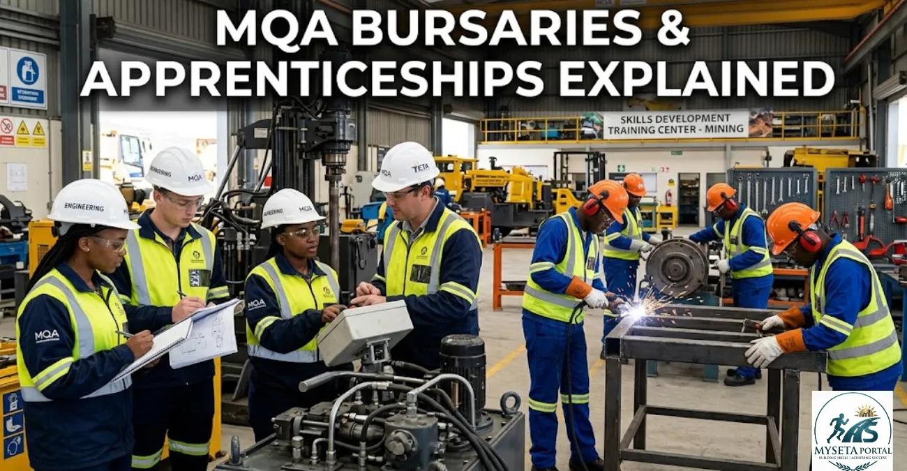 South African students and apprentices benefiting from MQA bursaries and apprenticeship programmes.
