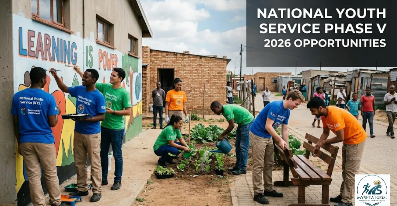 Young South Africans participating in National Youth Service community development projects.