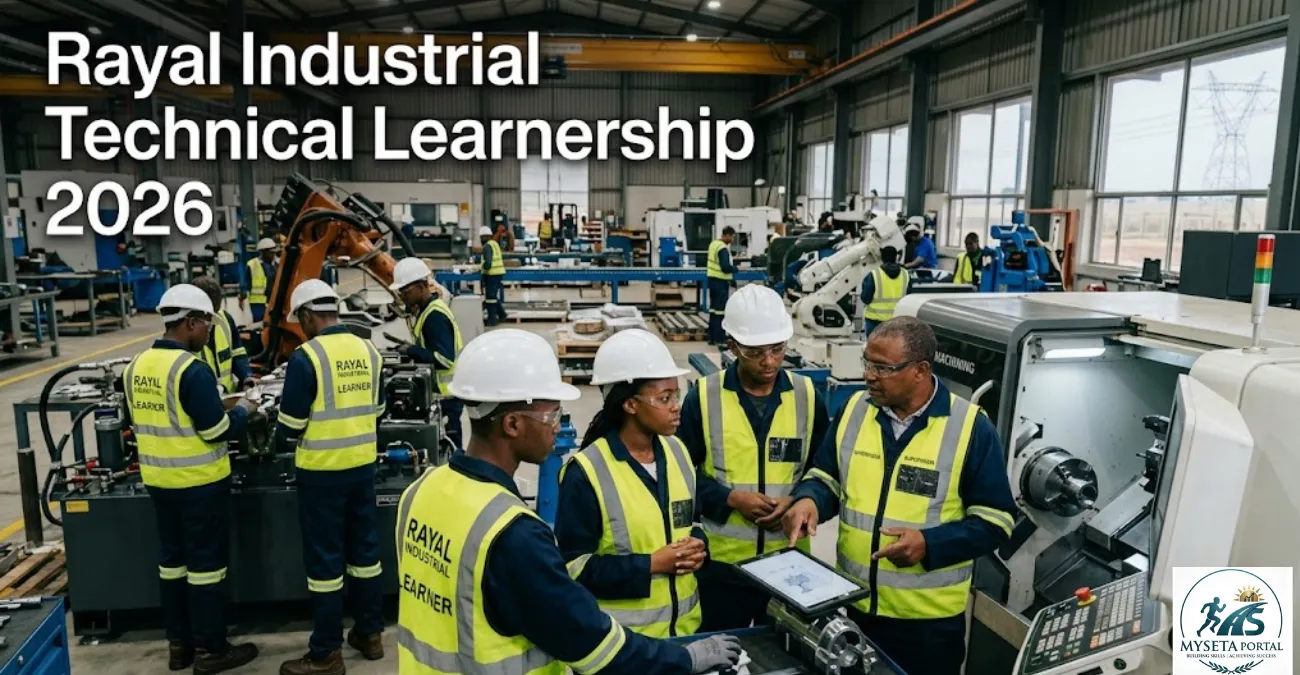 Mechanical Engineering graduates participating in practical workplace training at a manufacturing facility in Bronkhorstspruit.
