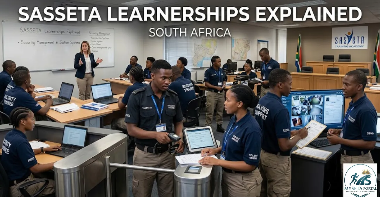 South African youth participating in SASSETA-supported learnership programmes in security and justice sectors.