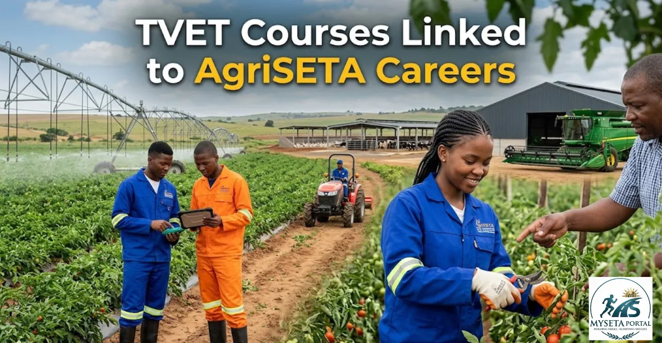 TVET students training for agricultural careers supported by AgriSETA in South Africa.