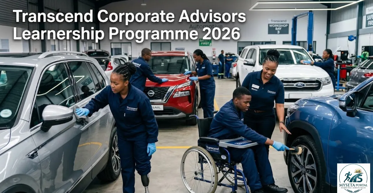 Young South Africans living with disabilities gaining workplace experience through an automotive learnership programme in Pretoria.